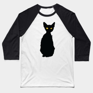 Mysterious Black Cat Baseball T-Shirt